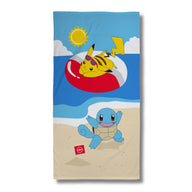 Pokémon Strandtuch | Pikachu & Schiggy (70x140 cm, 100 % Baumwolle)