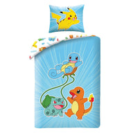 Pokémon Bettwäsche Set für Kinder | Passend für Decke 135×200 cm + Kissen 80×80 cm | Mikrofaser