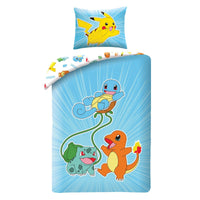 Pokémon Bettwäsche Set für Kinder | Passend für Decke 135×200 cm + Kissen 80×80 cm | Mikrofaser