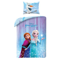 Disney Frozen Bettwäsche Set für Kinder aus Baumwolle | Elsa & Anna | Passend für Decke 135×200 cm + Kissen 80×80 cm