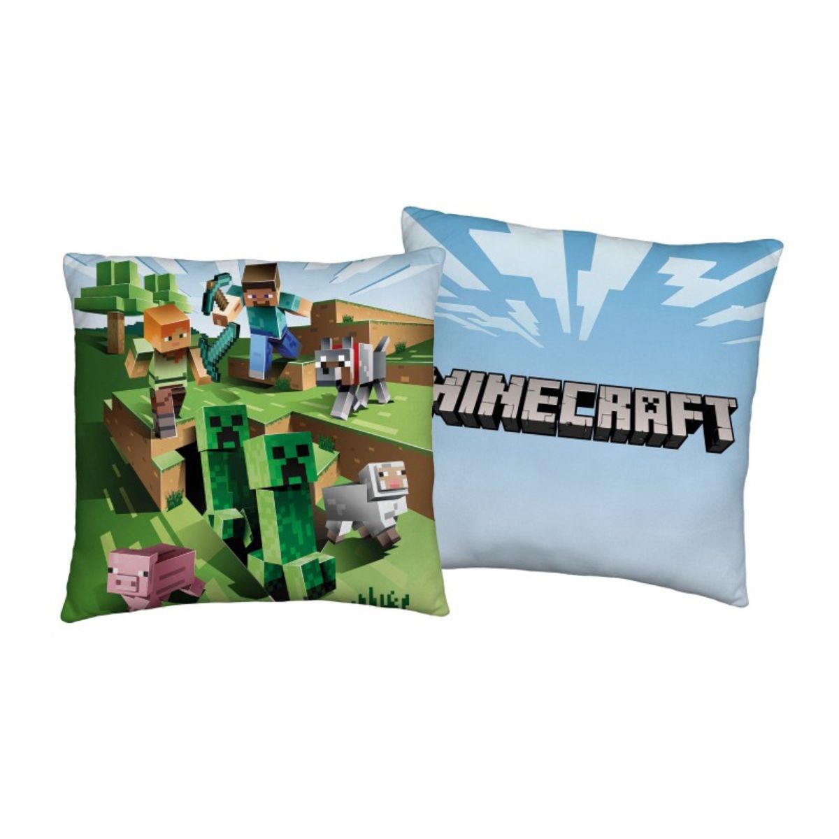 Minecraft Kissen (40×40 cm, doppelseitig bedruckt, 100 % Polyester)