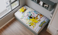 Pokémon Bettwäsche Set für Kinder aus Baumwolle | Passend für Decke 135×200 cm + Kissen 80×80 cm