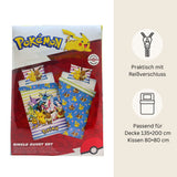 Pokémon Bettwäsche Set für Kinder aus Baumwolle | Passend für Decke 135×200 cm + Kissen 80×80 cm