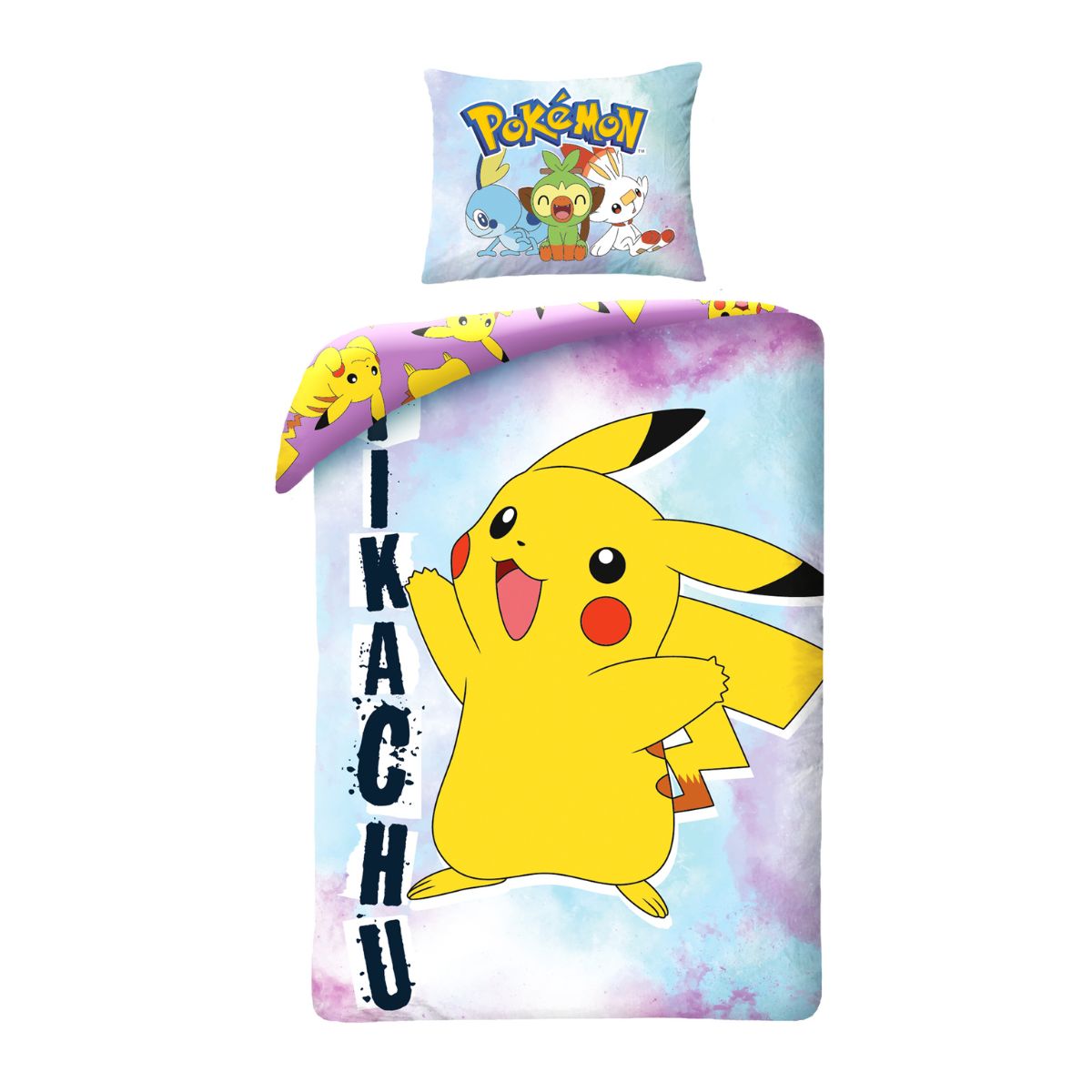 Pokémon Bettwäsche Set für Kinder mit Pikachu | Baumwolle – Passend für Decke 135×200 cm + Kissen 80×80 cm