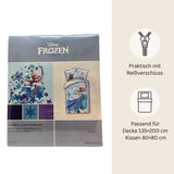 Disney Frozen Bettwäsche Set für Kinder aus Baumwolle Elsa & Anna | Passend für Decke 135×200 cm + Kissen 80×80 cm