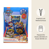 Paw Patrol Bettwäsche Set für Kinder | Baumwolle – Passend für Decke 135×200 cm + Kissen 80×80 cm
