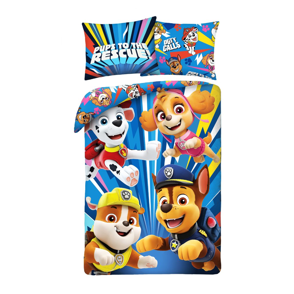 Paw Patrol Bettwäsche Set | Baumwolle – Decke 140×200 cm + Kissen 70×90 cm