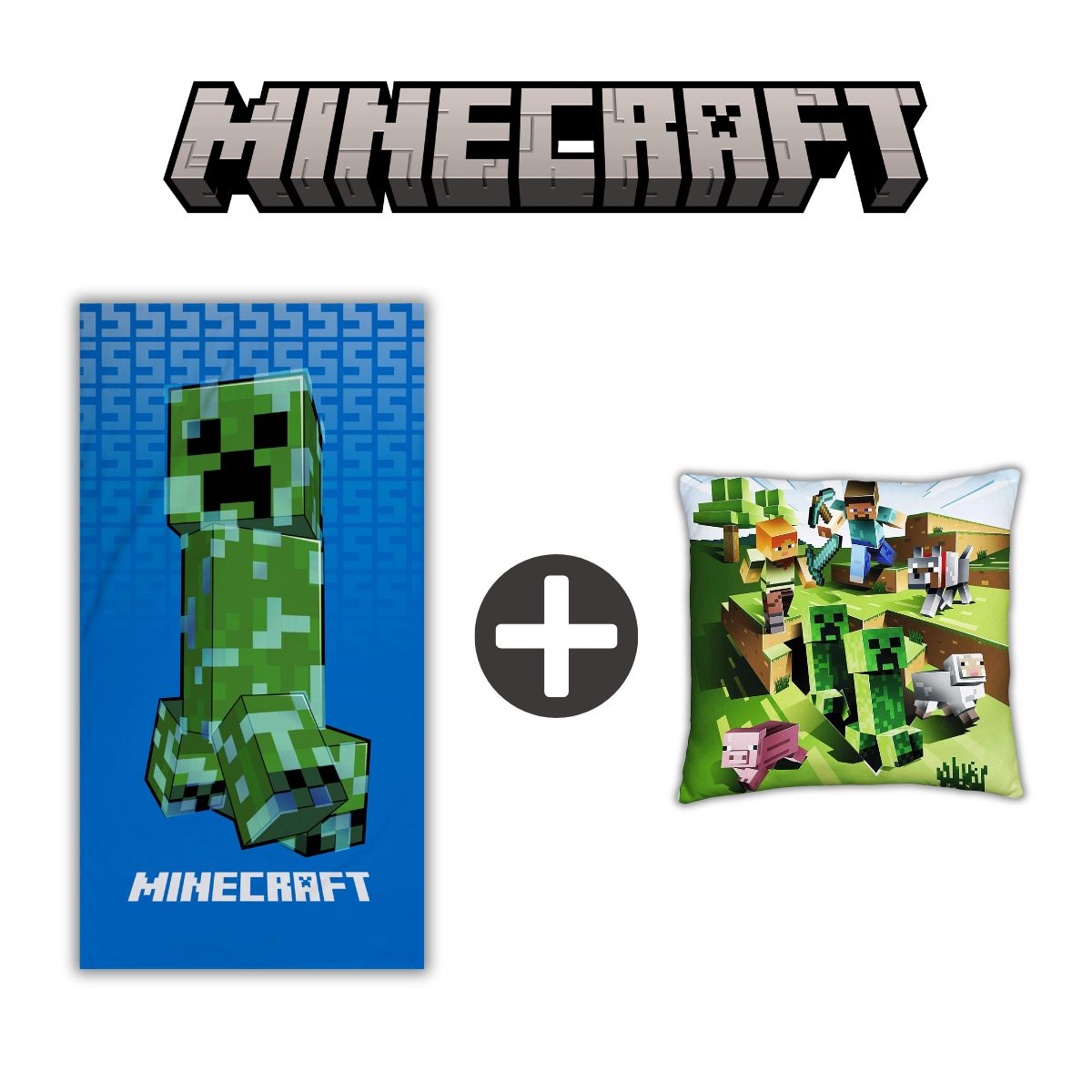 Minecraft Bundle: Handtuch + Kissen