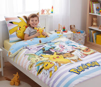 Pokémon Bettwäsche Set für Kinder aus Baumwolle | Passend für Decke 135×200 cm + Kissen 80×80 cm